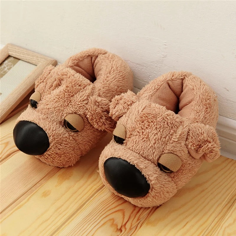 Soft teddy slippers - Brown - Kids | H&M IN